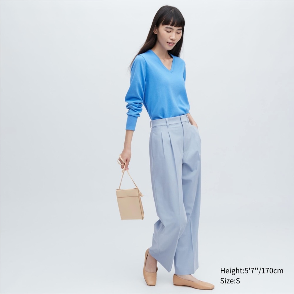UNIQLO Wide-Fit Pleated Pants